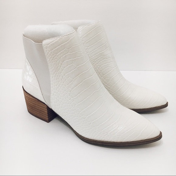 CHINESE LAUNDRY Finn White Croc Ankle Boots 7.5 - Picture 2 of 10